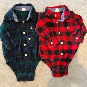 EUC 6-12M Gap Baby Plaid Flannel Onesie